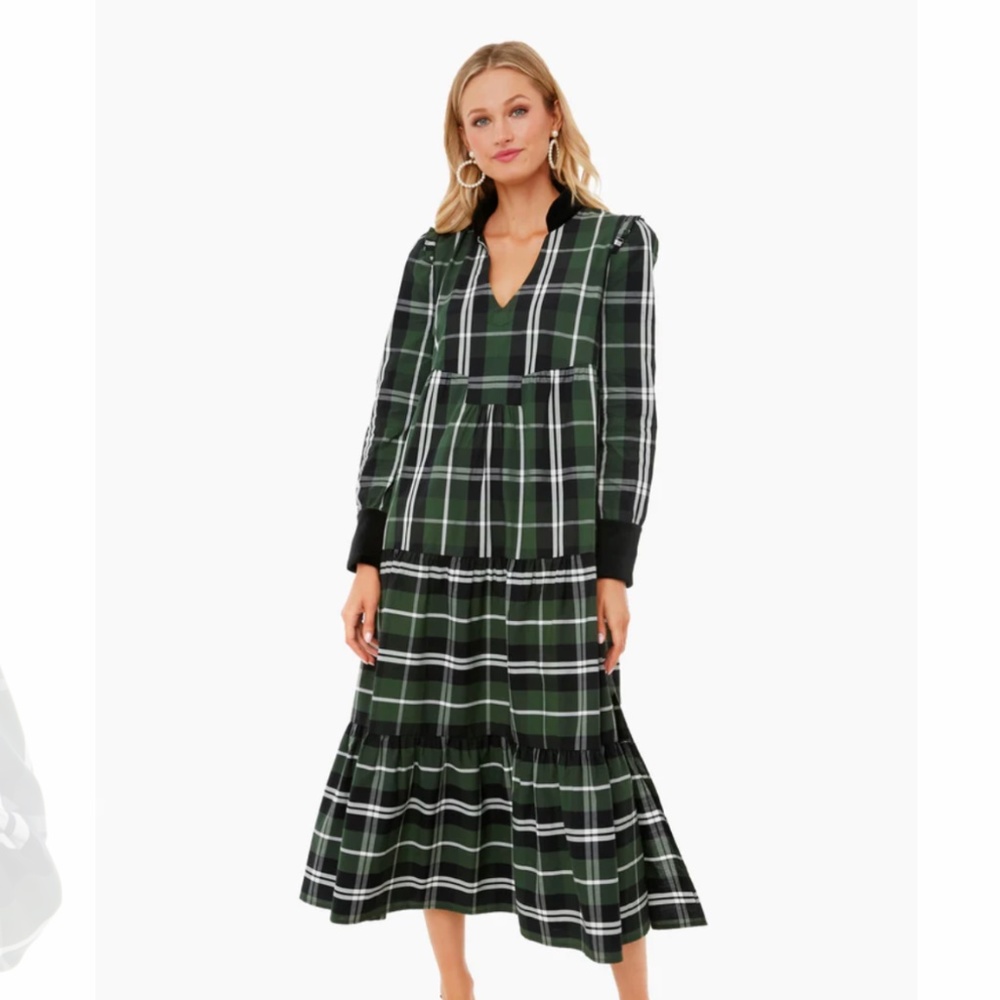 Tuckernuck Green Plaid Midi Dress